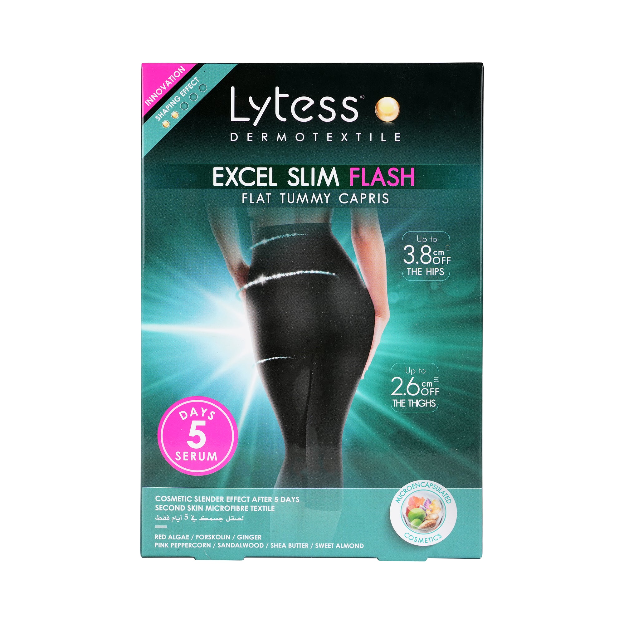 25088-Lytess Excel Slim Flash Flat Tummy Capris Black-L/XL