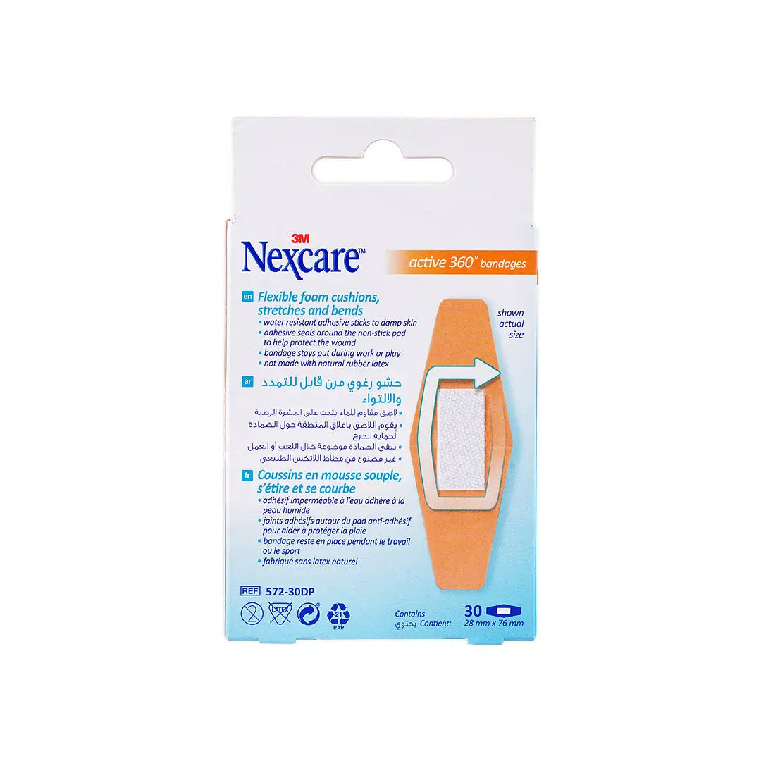 Nexcare Active 360 28x76mm Bandages 30pcs-572 +3