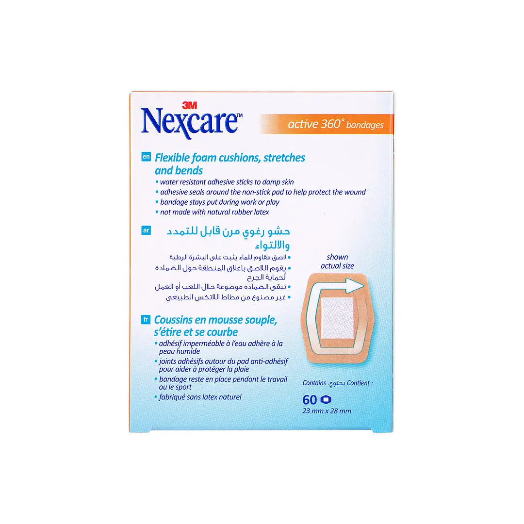 Nexcare Active 360 23x28mm Bandages 60pcs-556+3