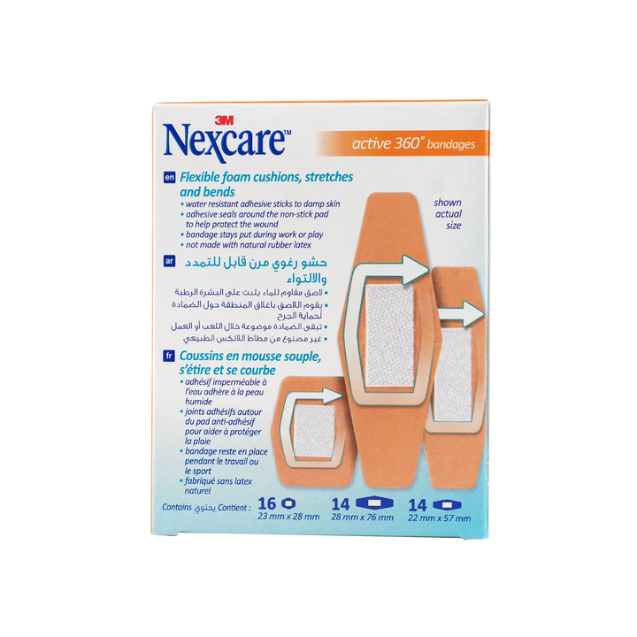25219-Nexcare Active 360 Assorted Bandages 44pcs-576 +2