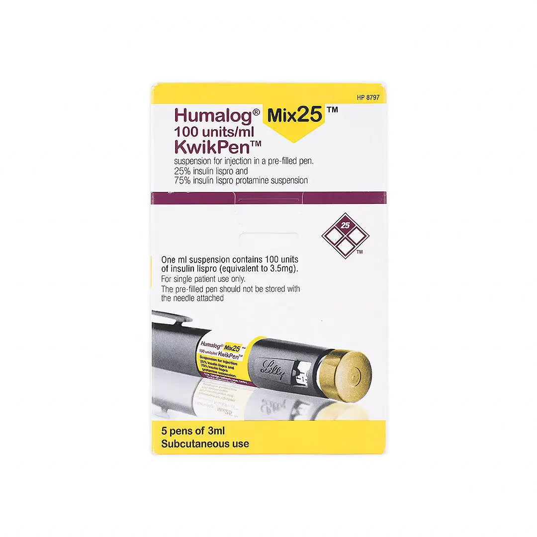 HUMALOG MIX25 INJ 100U/ML KWIK PEN 3ML 5CRT