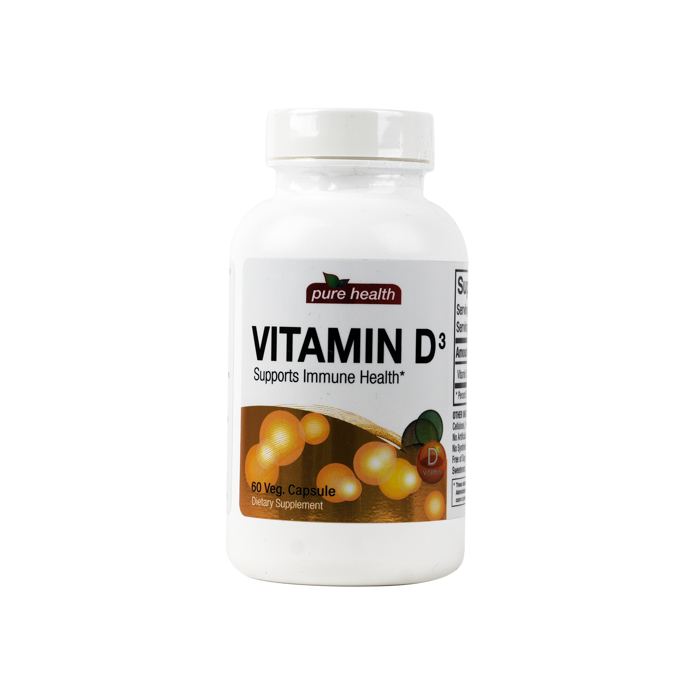 Pure Health Vitamin D3 5000 IU 60 Veg Caps