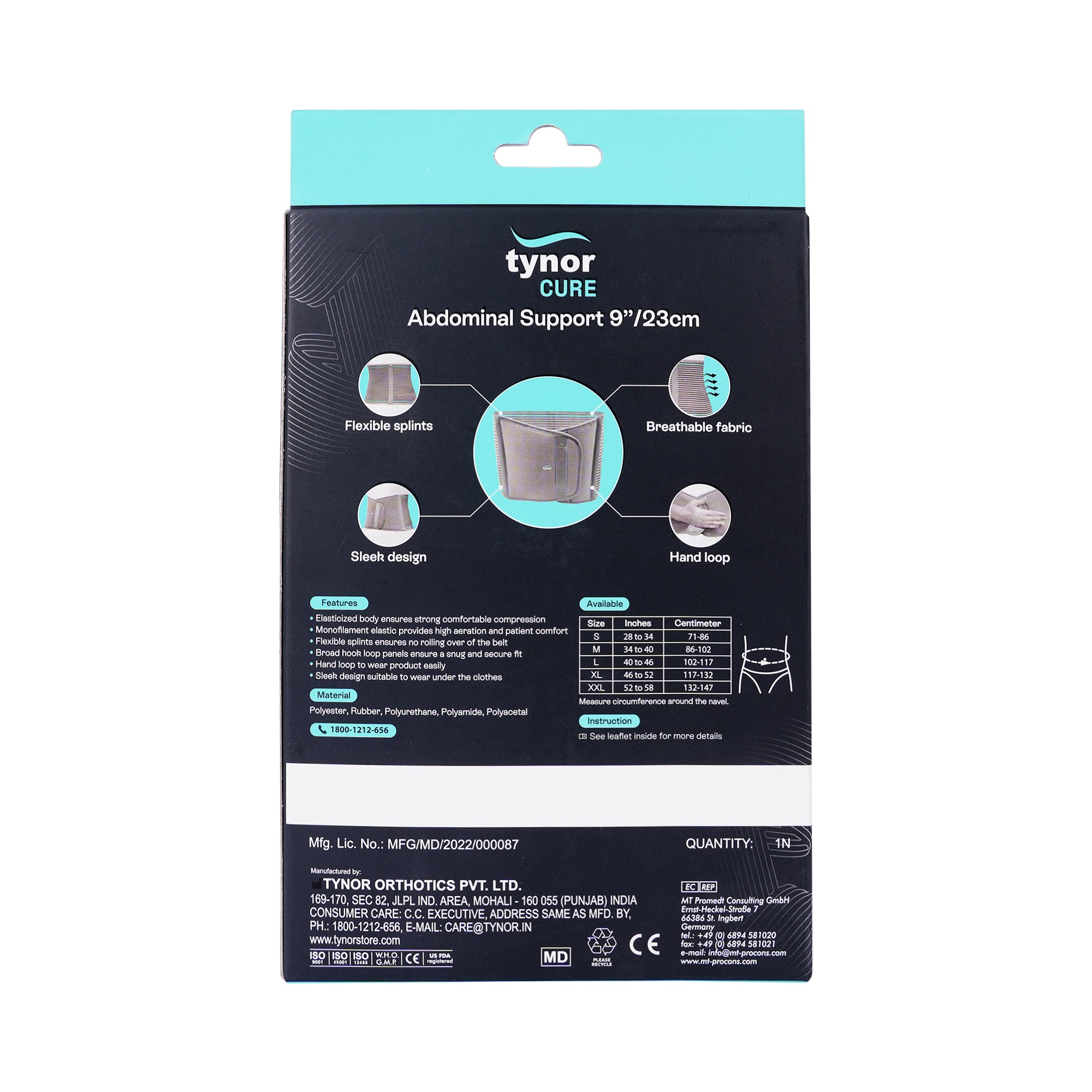 25846-Tynor Abdominal Support 9cm -A01 S +1
