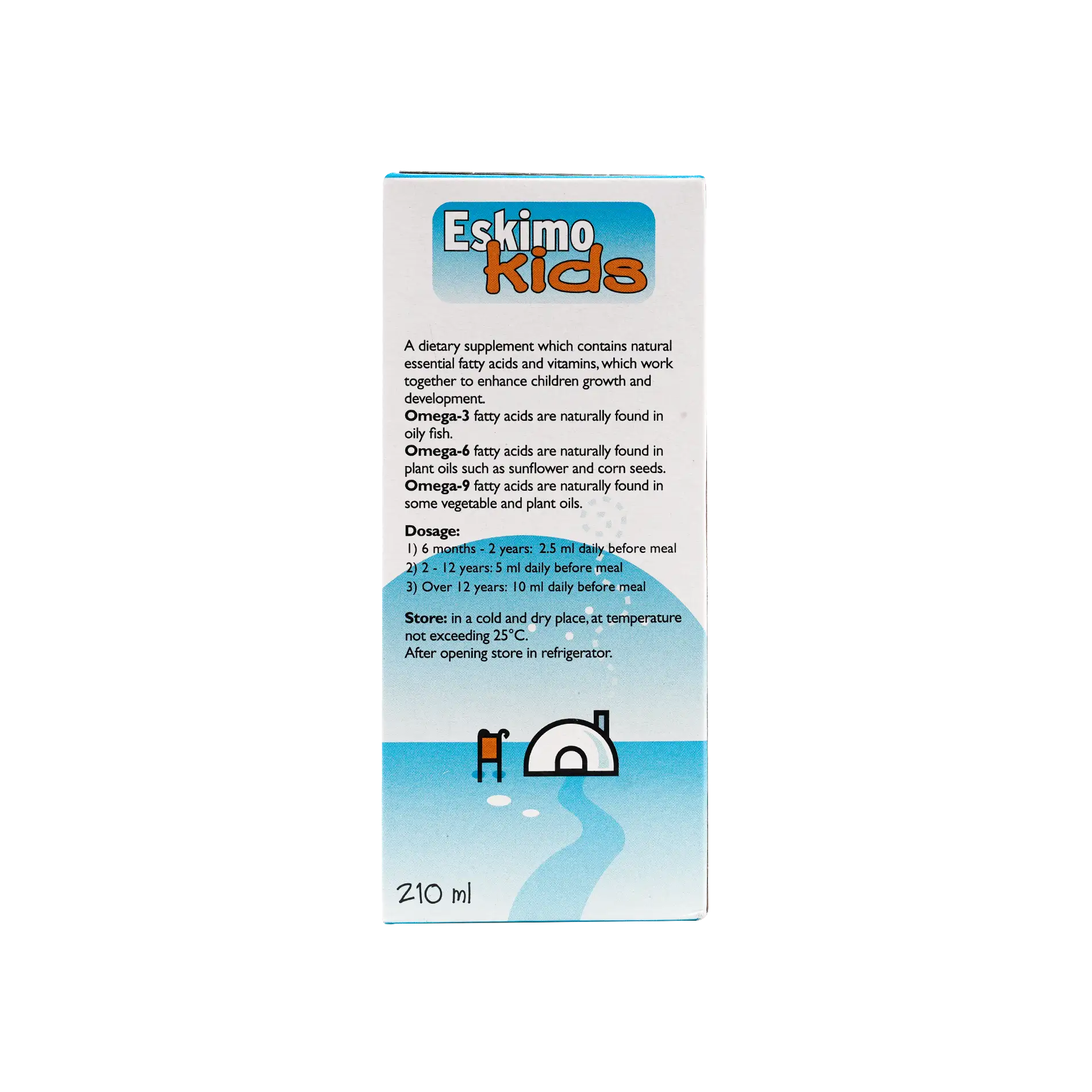 Eskimo Kids Syrup Orange Taste 210Ml