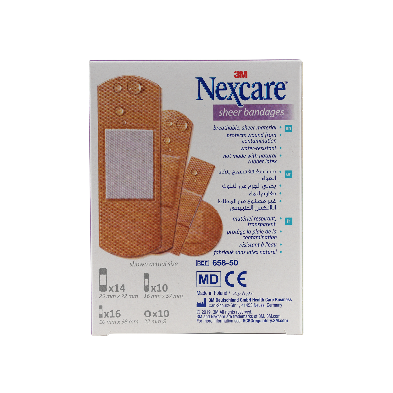 Nexcare Sheer Plastic Assorted Bandages 50pcs-658