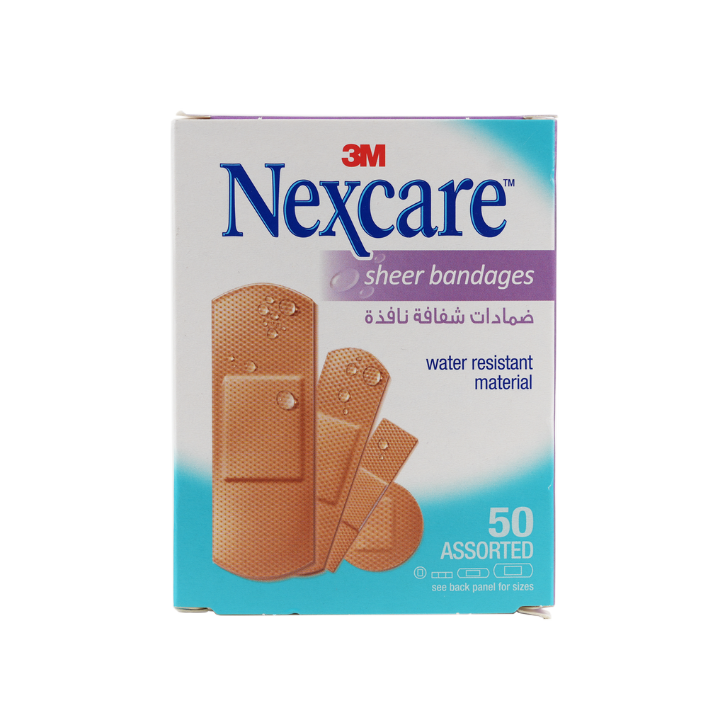 Nexcare Sheer Plastic Assorted Bandages 50pcs-658