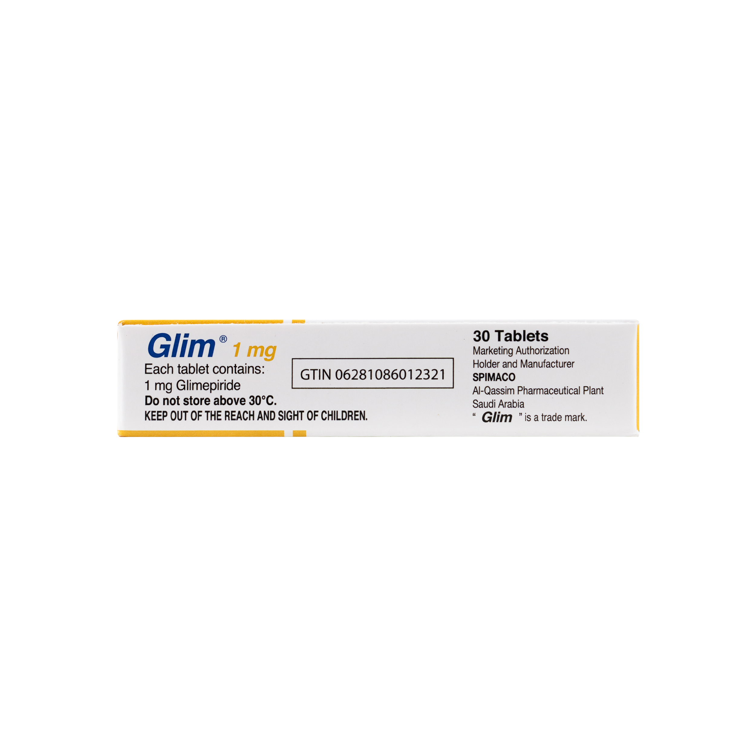 GLIM 1MG 30 TABLETS