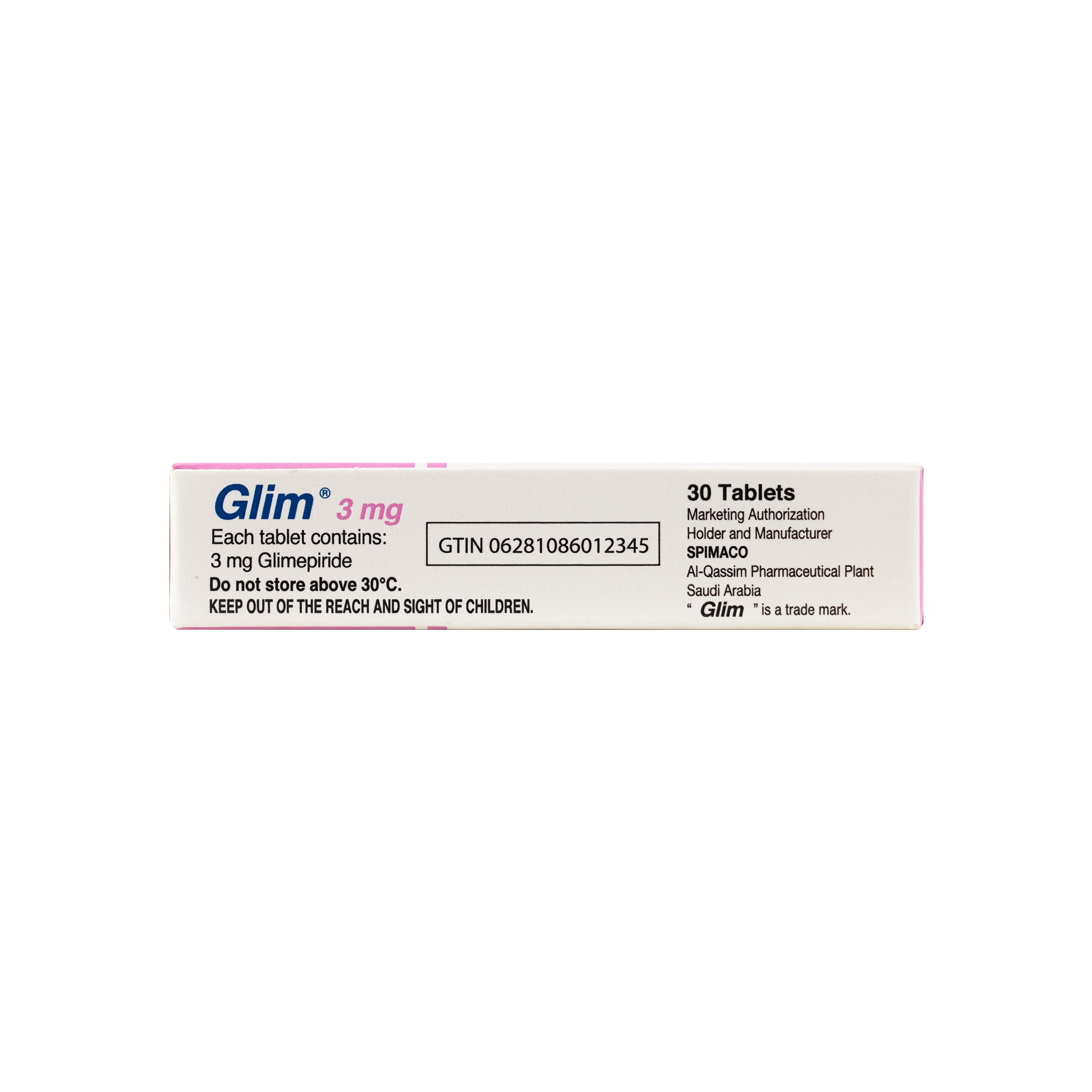 GLIM 3MG 30 TABLETS