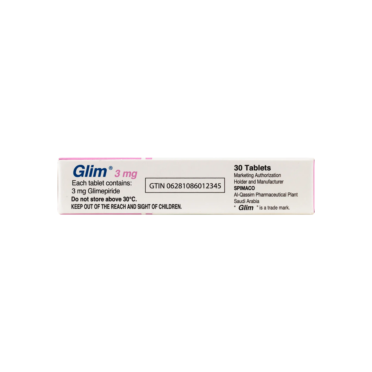 26406-Glim 3Mg 30 Tablets +1