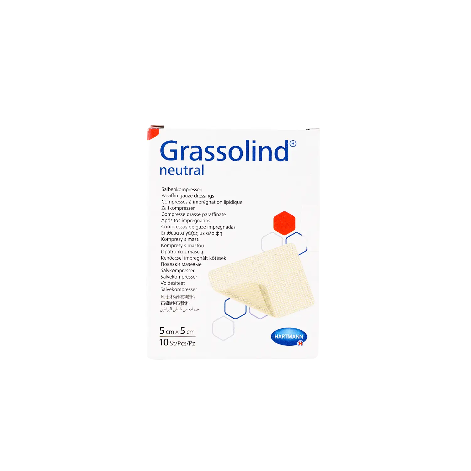Hartmann Grassolind Vaseline Gauze 5x5cm 10pcs