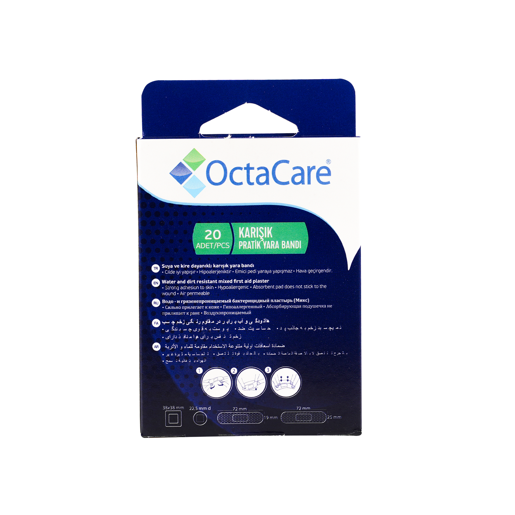 Octacare First Aid Plaster Assorted Sizes 20pcs-130