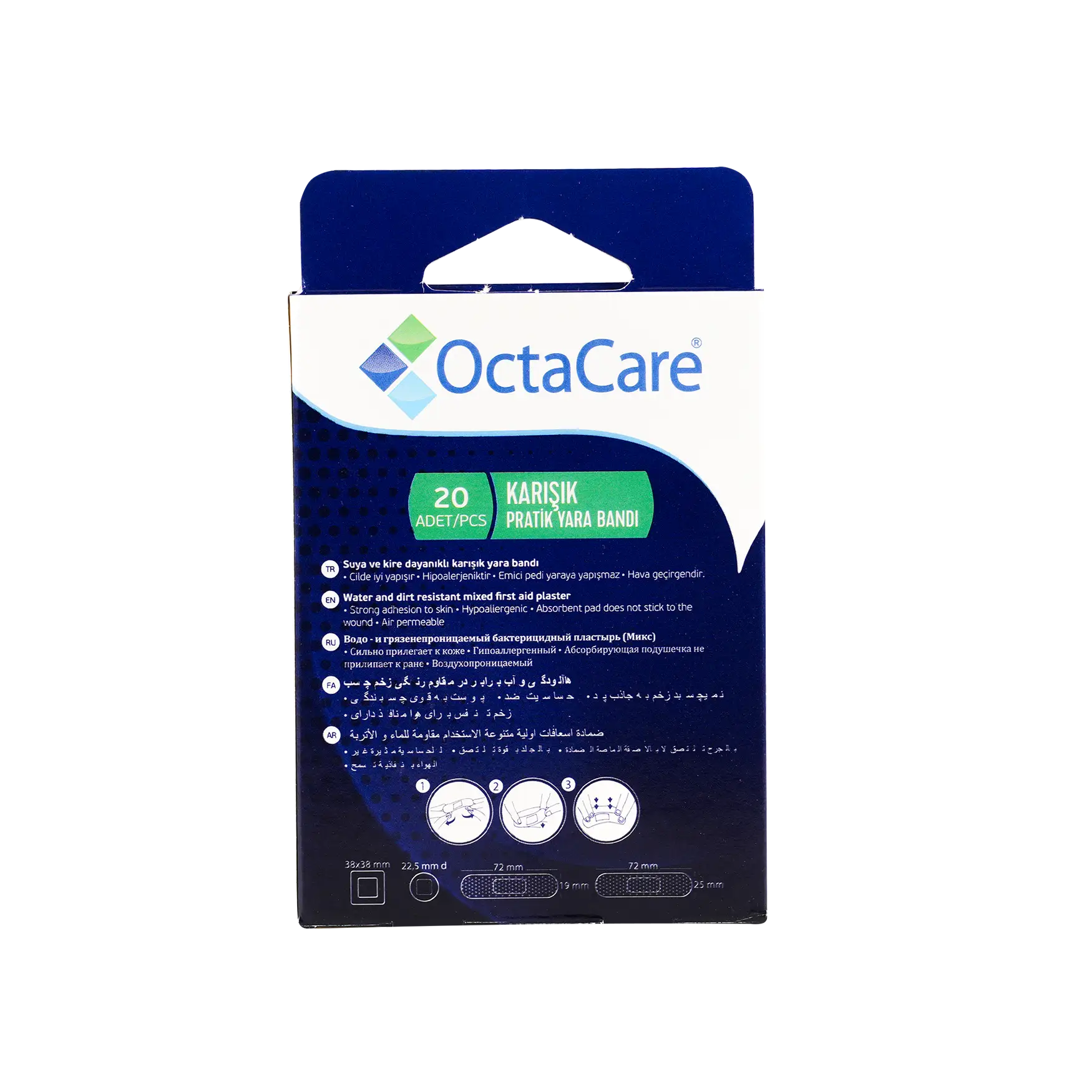 Octacare First Aid Plaster Assorted Sizes 20pcs-130
