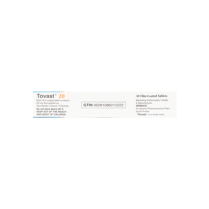 27001-Tovast 20Mg 30 Tablets +1