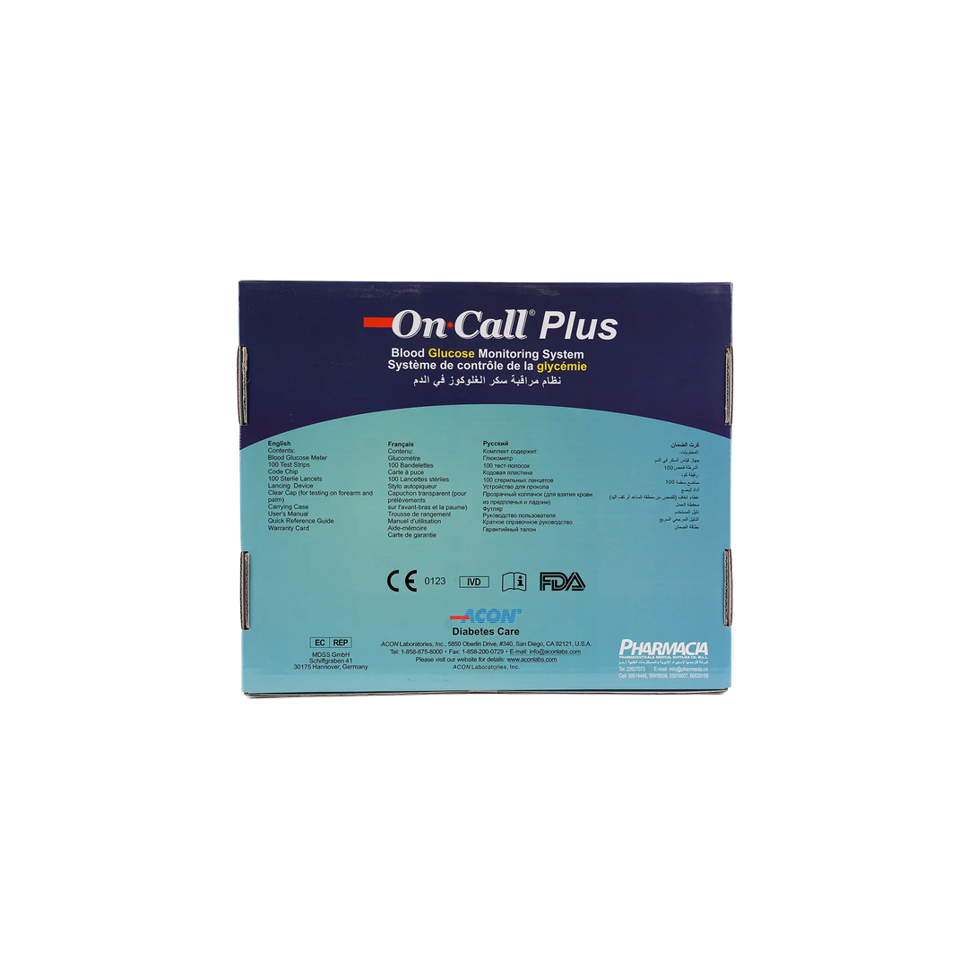 27142-On Call Plus Glucometer+100 Strips+100 Lancets+Alc +1