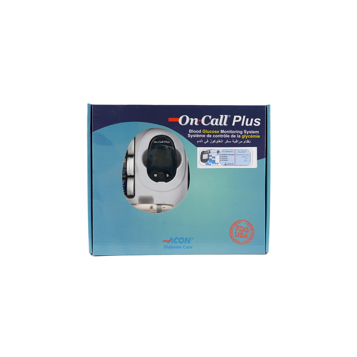 27142-On Call Plus Glucometer+100 Strips+100 Lancets+Alc