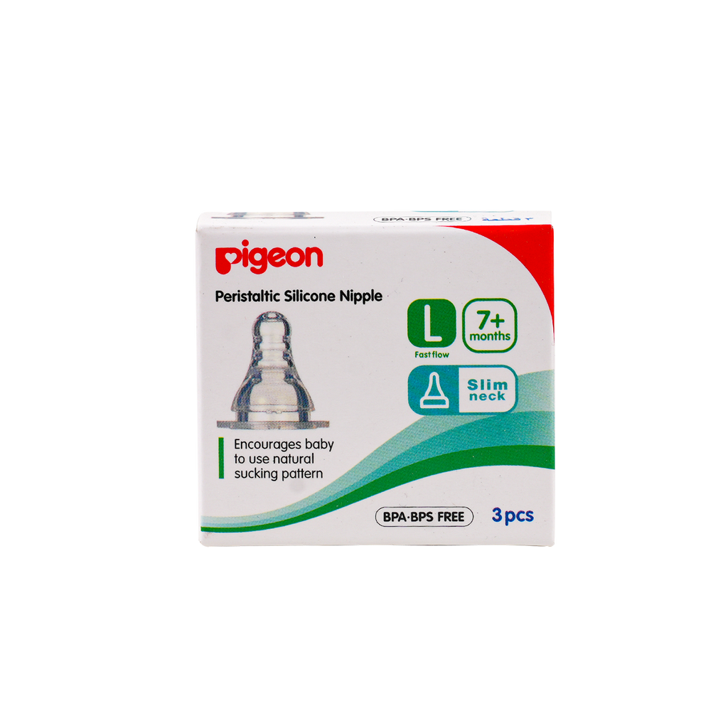 PIGEON PERISTALTIC SILICONE NIPPLE L-3PCS 17354