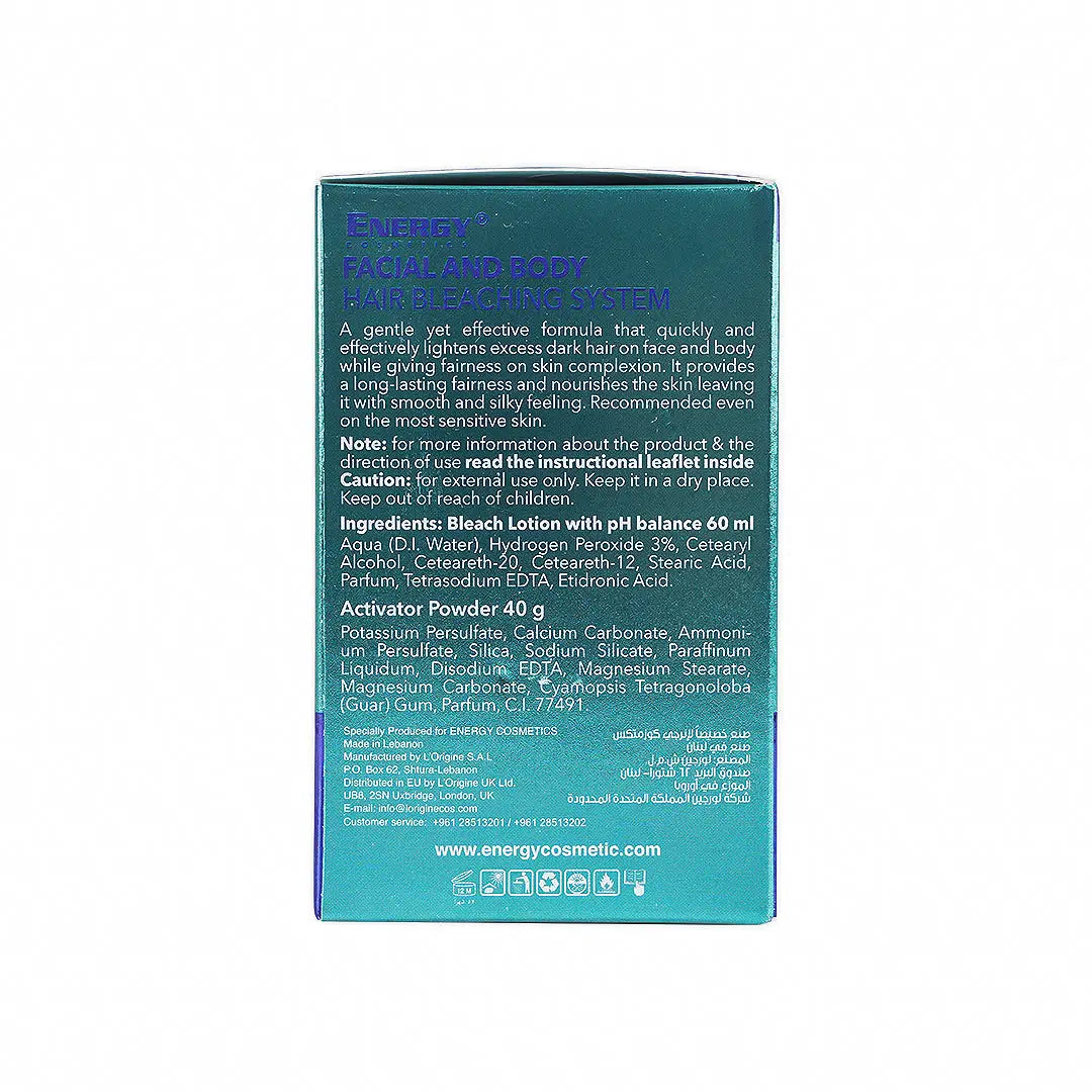 energy facial body hair bleaching system