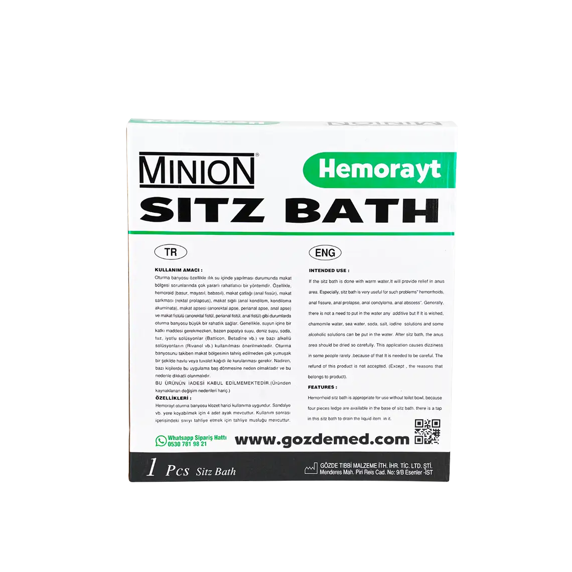MINION HEMORROID SITZ BATH 917