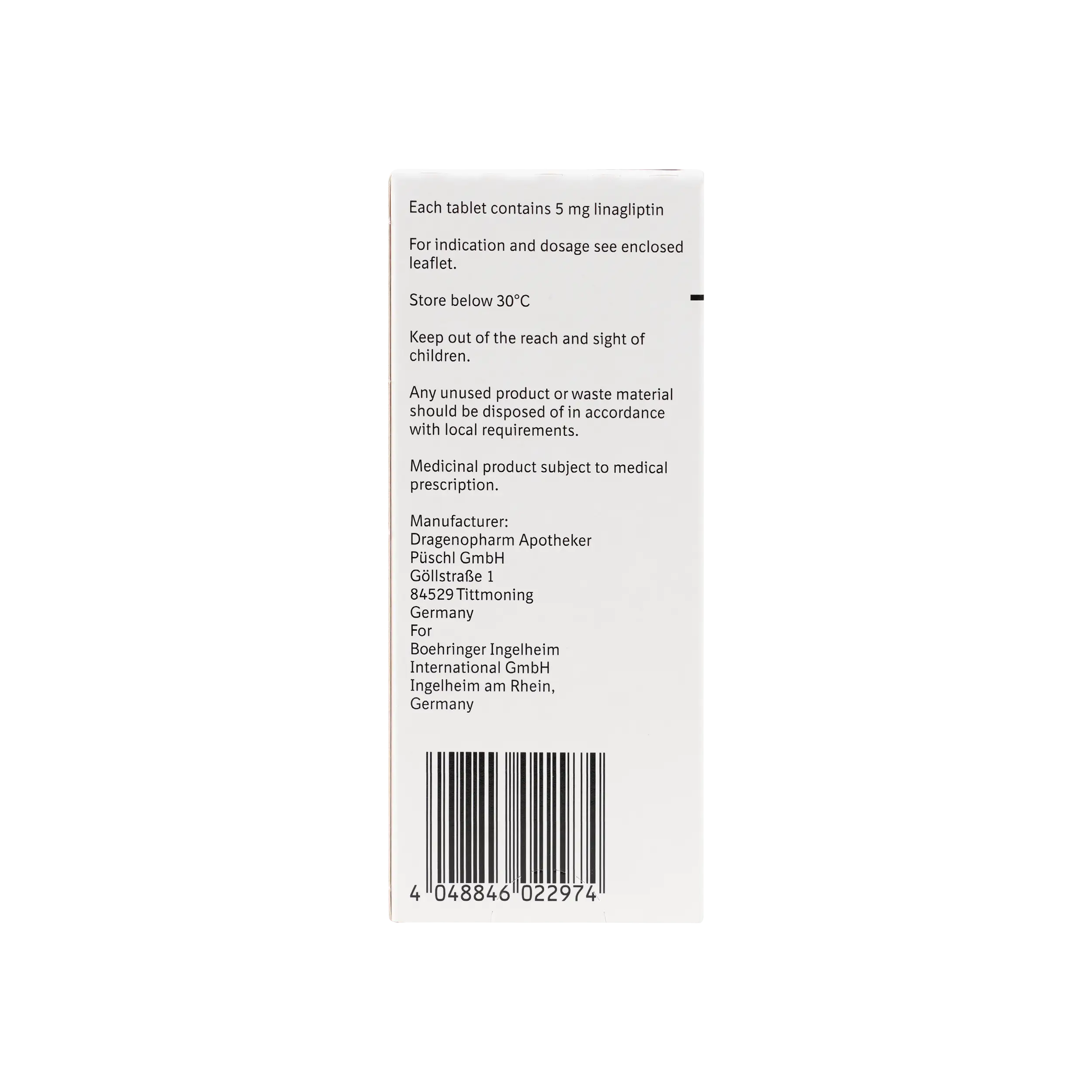 Trajenta 5Mg 30 Tablets