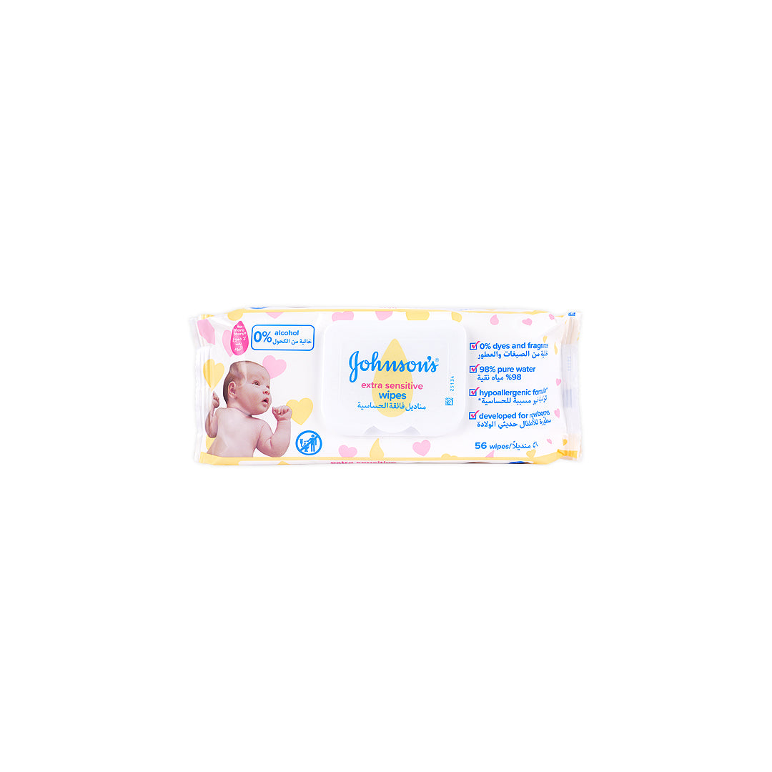 johnson baby extra sensitive wipes 56