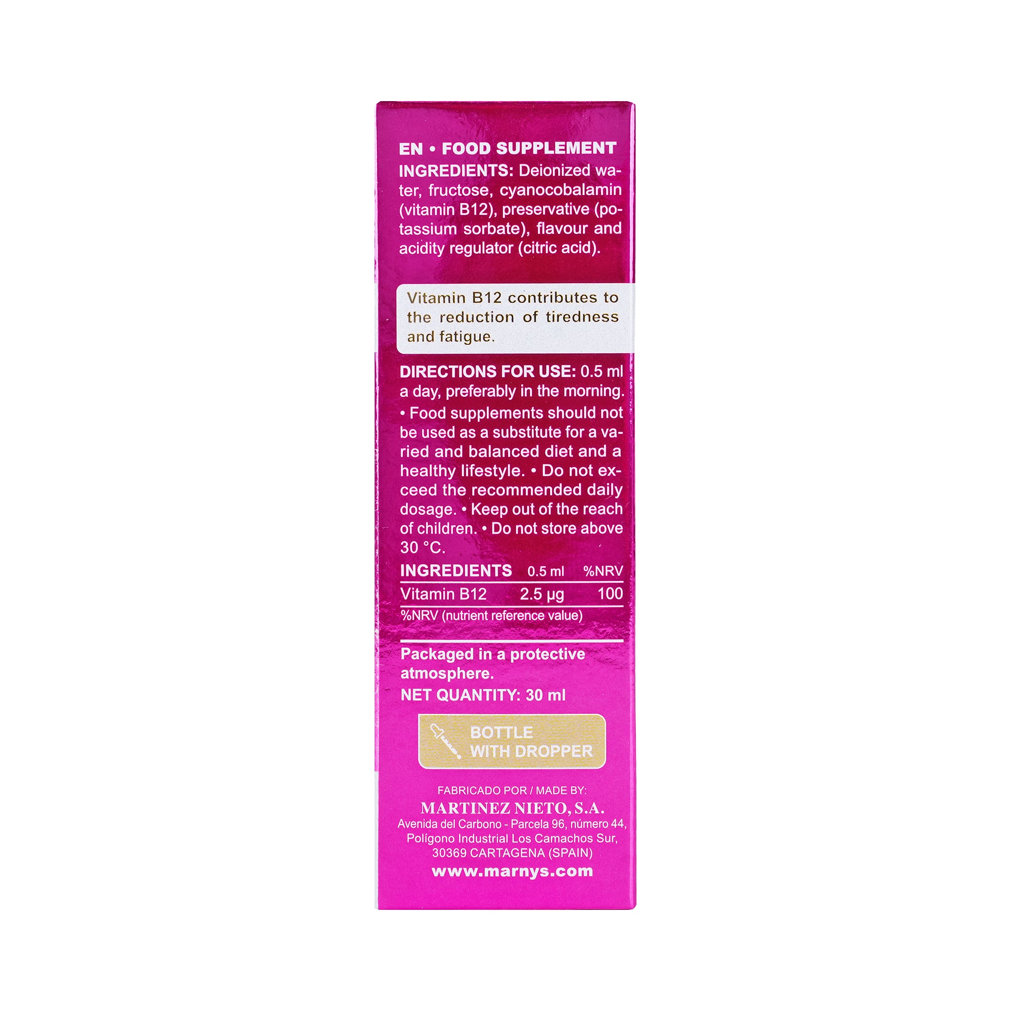28041-Marnys Vitamin-B12 Liquid 30Ml +3