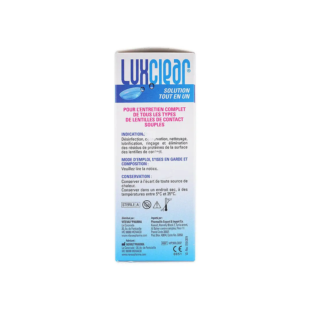 Lux Clear Contant Lenses Sloution 360Ml