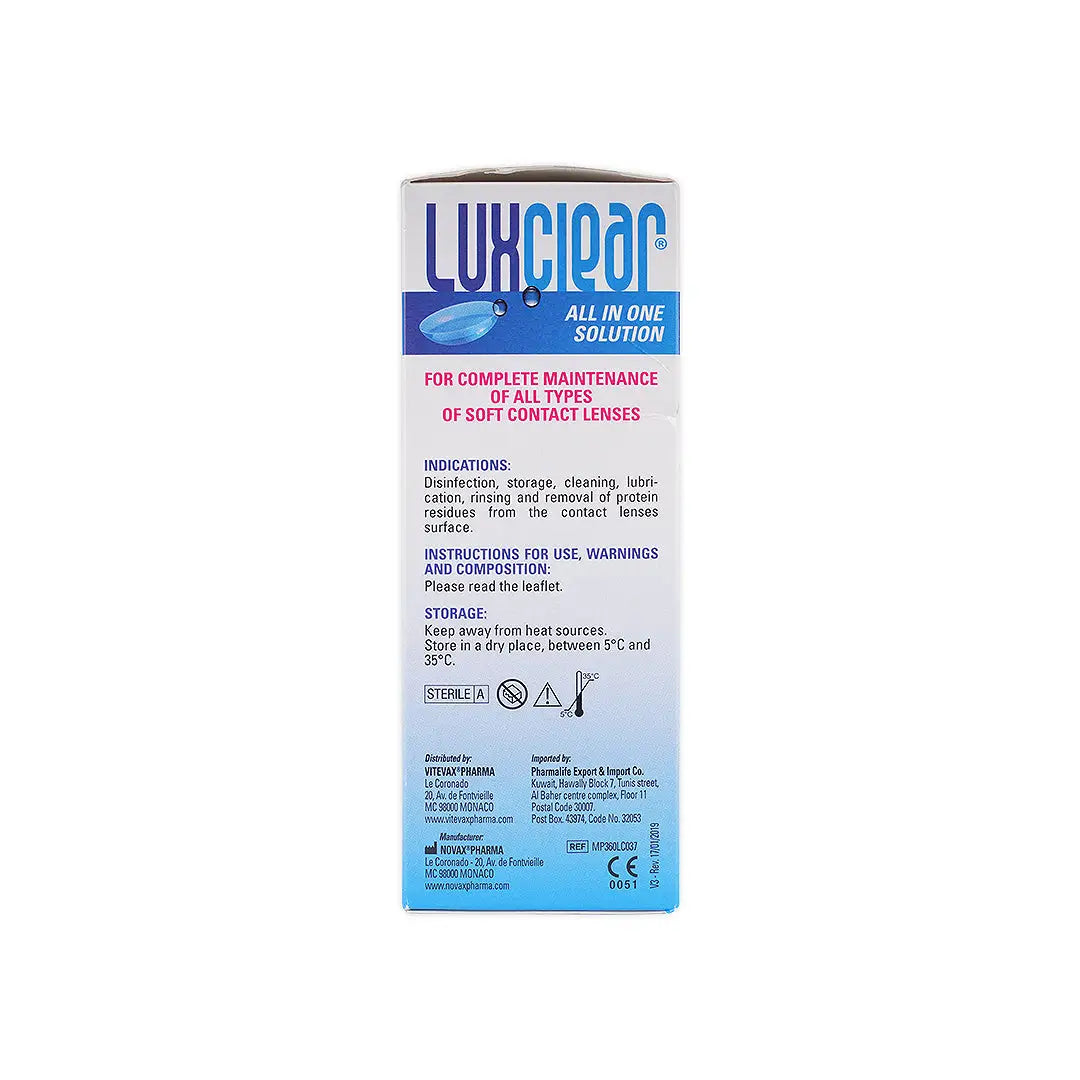 Lux Clear Contant Lenses Sloution 360Ml