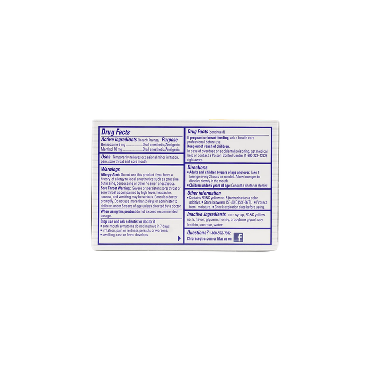 28701-Chloraseptic Honey &amp; Lemon 18 Loz +3