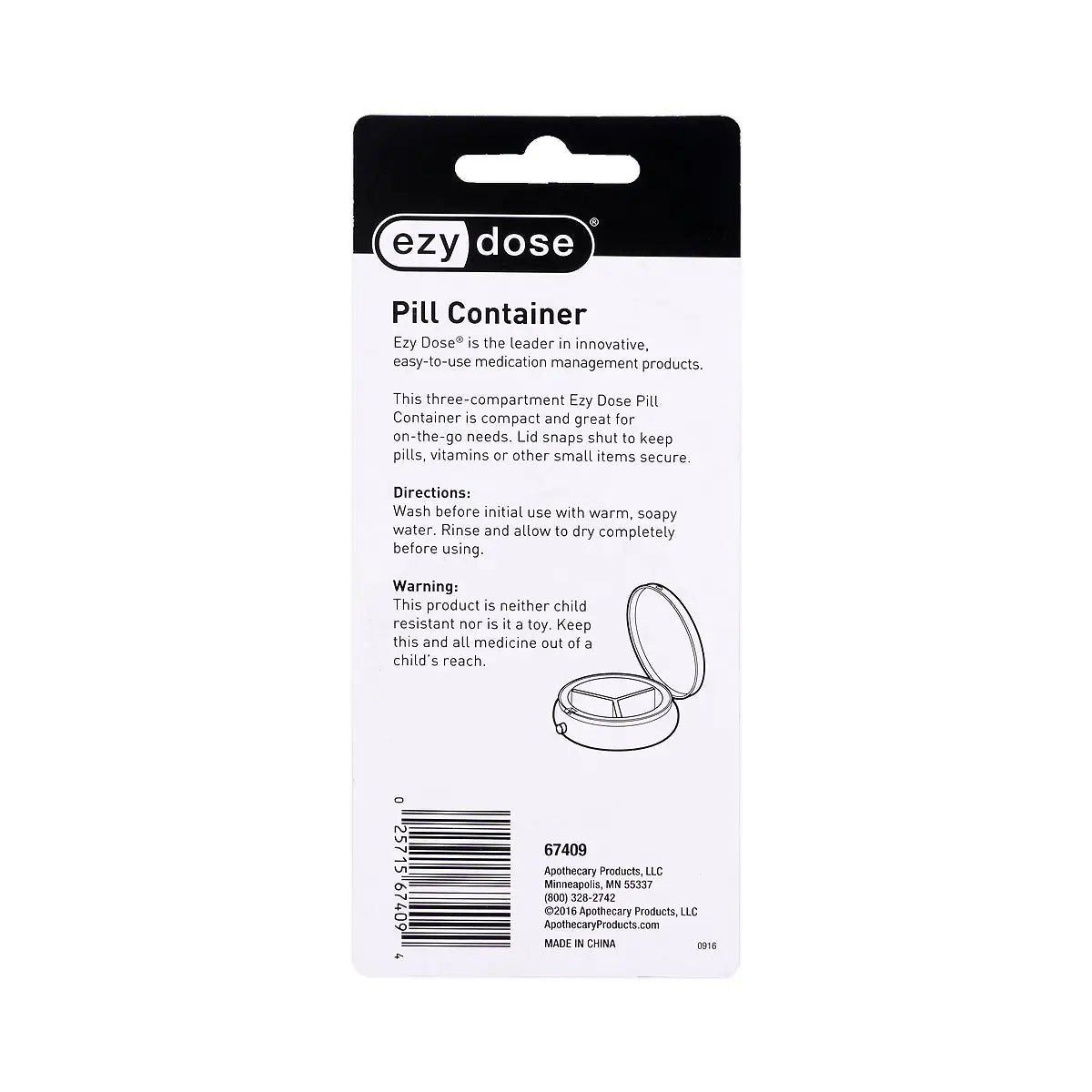 2-Ezy Dose Potable Metal Pill Container-67409 +1
