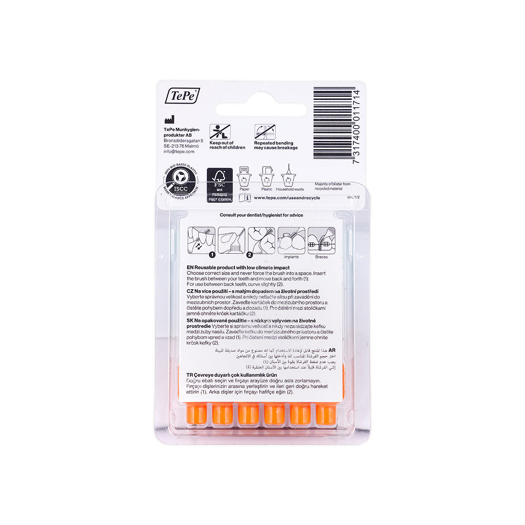 tepe interdental brush 0 45mm size 1 orange