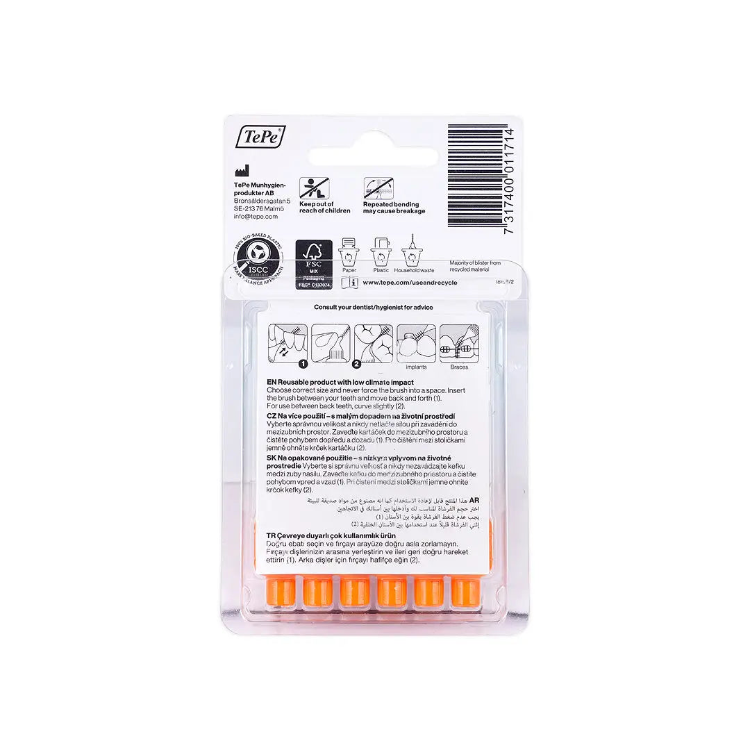 tepe interdental brush 0 45mm size 1 orange