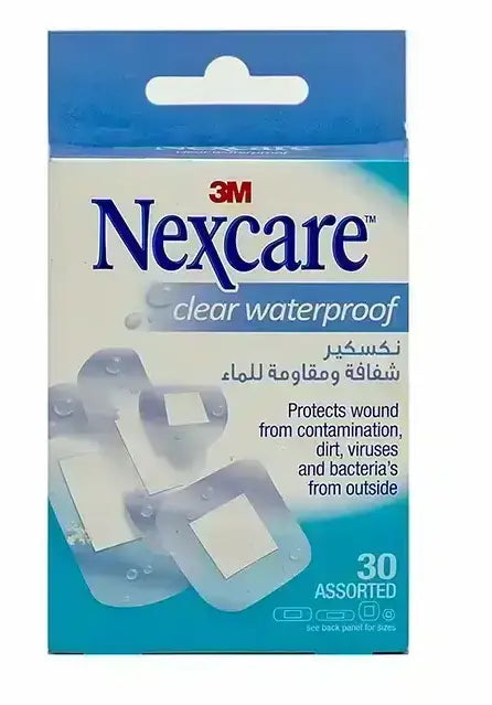 29810-Nexcare Clear Waterproof Assorted Bandages 30pcs-CWP 30 +4