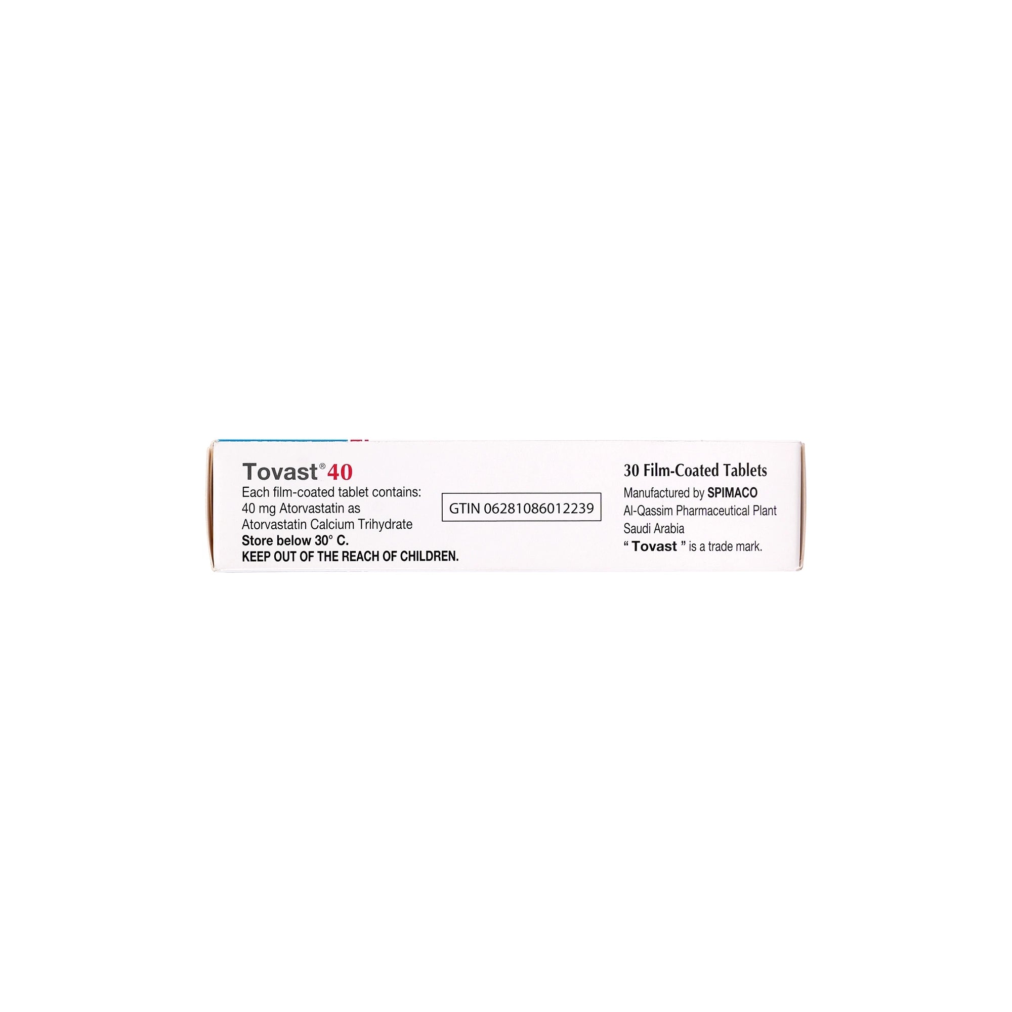 29853-Tovast 40Mg 30  Tablets +3