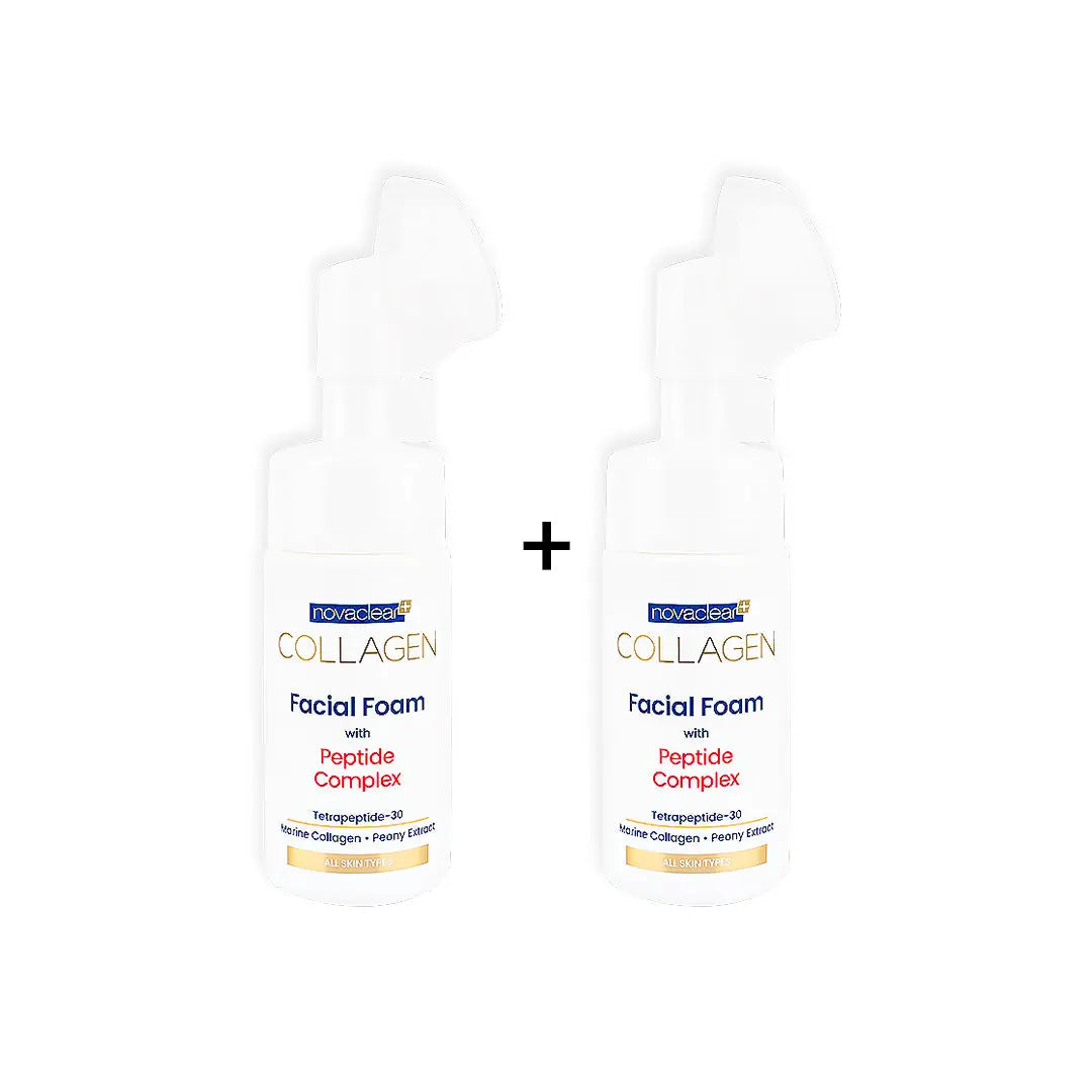 Novaclear Collagen Facial Foam With Peptide 100ml 1+1 Bundle