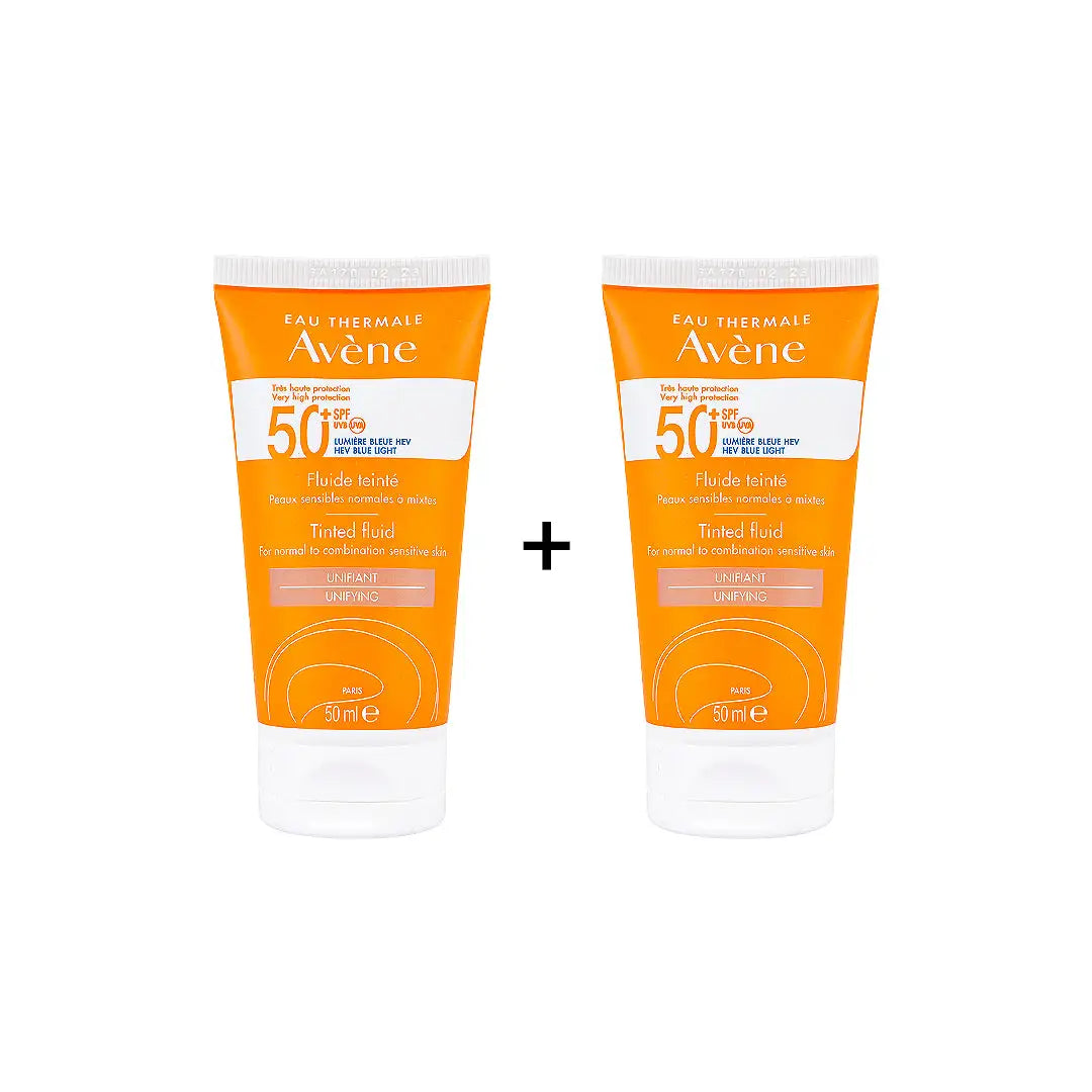 AVENE SPF50+ TINTED FLUID 50ML NORMAL/COMBI SKIN (1+1)-Bundle