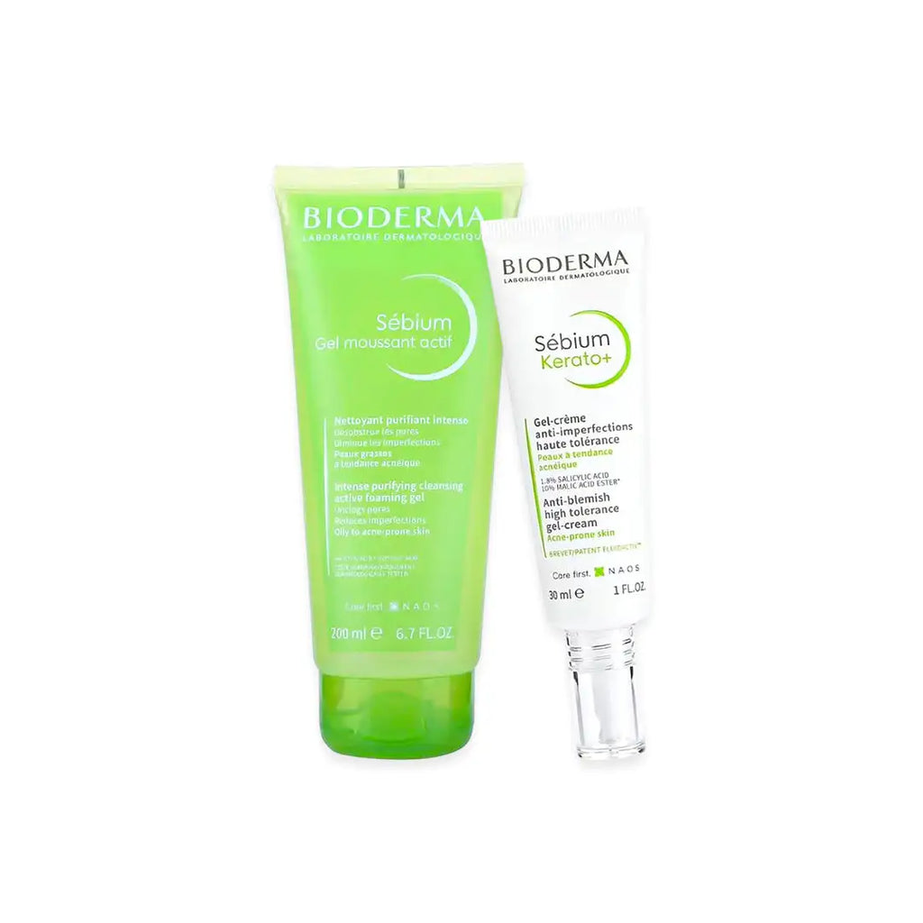 Bioderma Sebium Kerato+30Ml + Gel Moussant Actif 200Ml Bundle