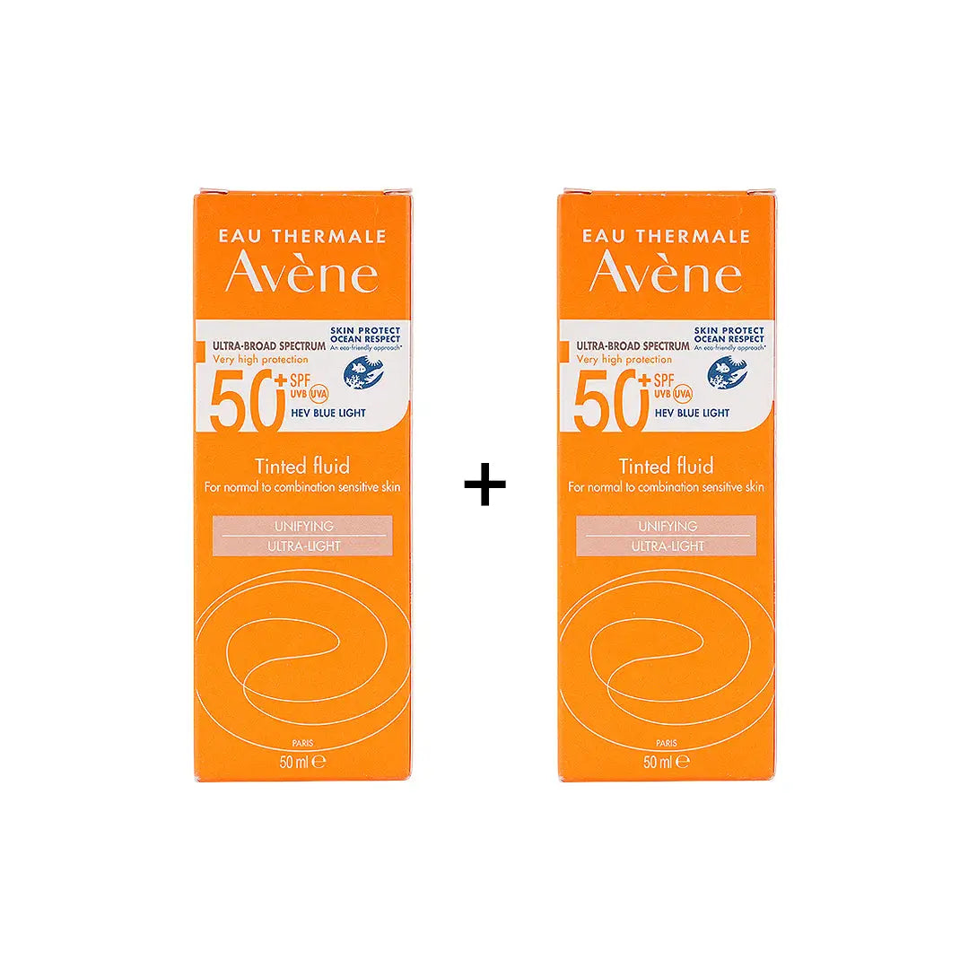 AVENE SPF50+ TINTED FLUID 50ML NORMAL/COMBI SKIN (1+1)-Bundle