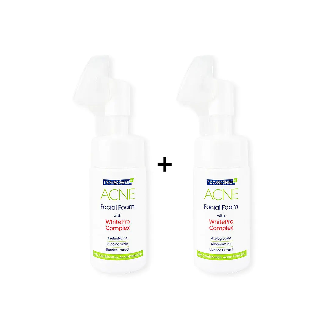 Novaclear Acne Facial Foam With Whitepro 100ml 1+1 Bundle