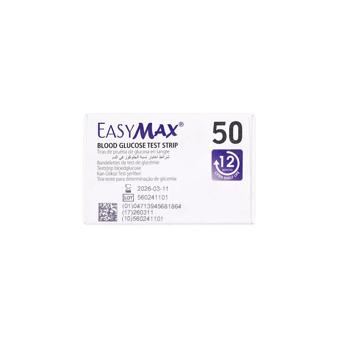 easy max blood glucose 50 strip