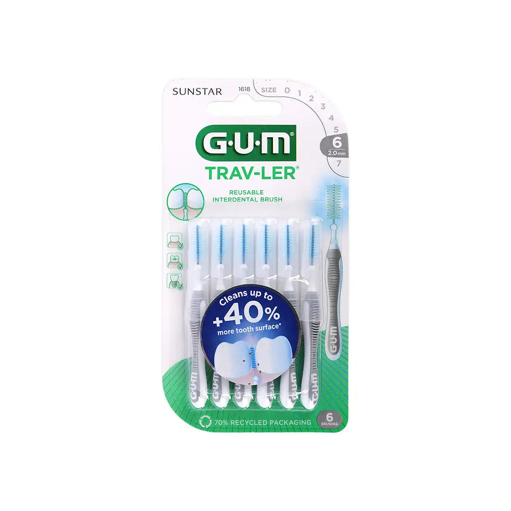 GUM Travler Interdental Brush 2mm 6pcs