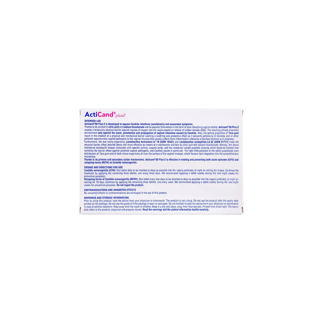 Acticand 30 Plus-2 Vaginal 8 Tablets