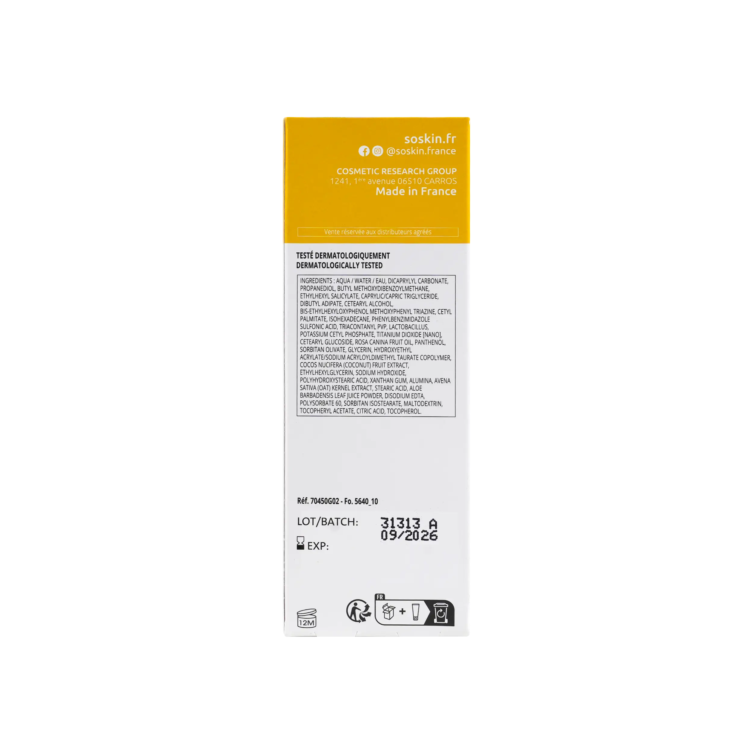 SOSKIN SUN CREAM FACE RICHE VERY HIGH PRO SPF 50+ 50ML