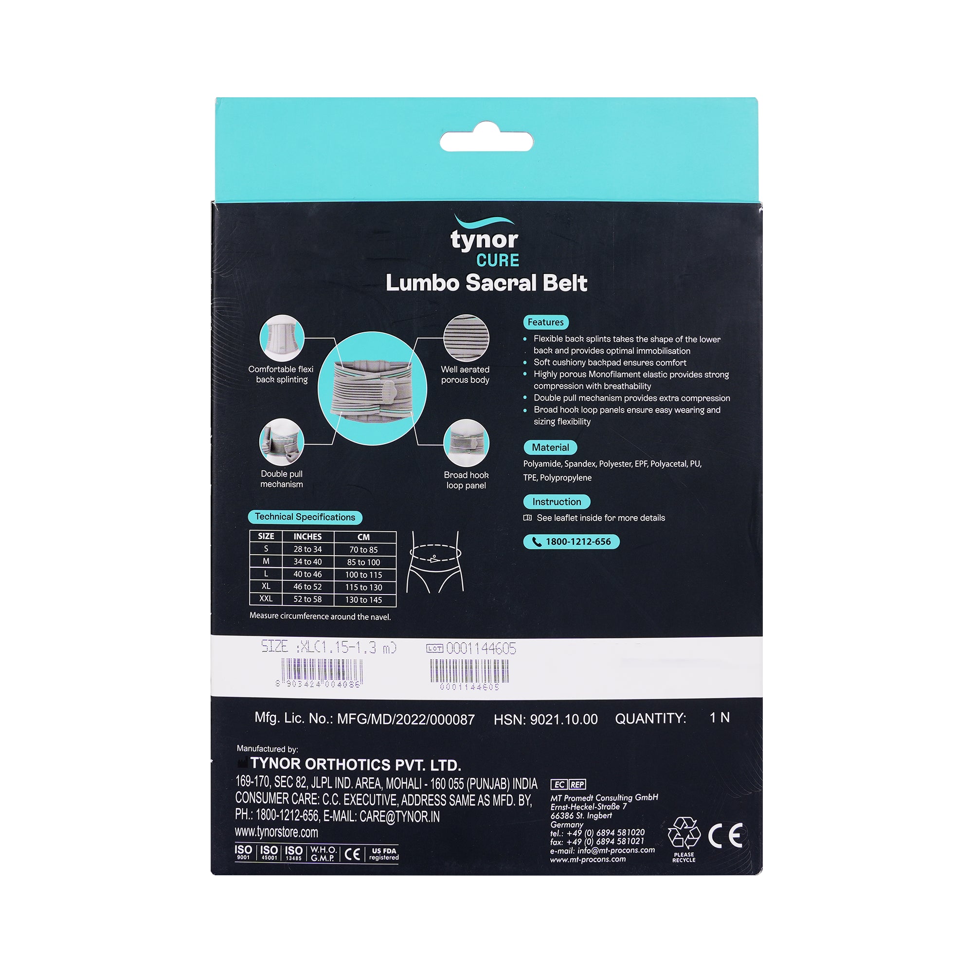 30724-Tynor Lumbo Sacral Belt-A05 XL +2