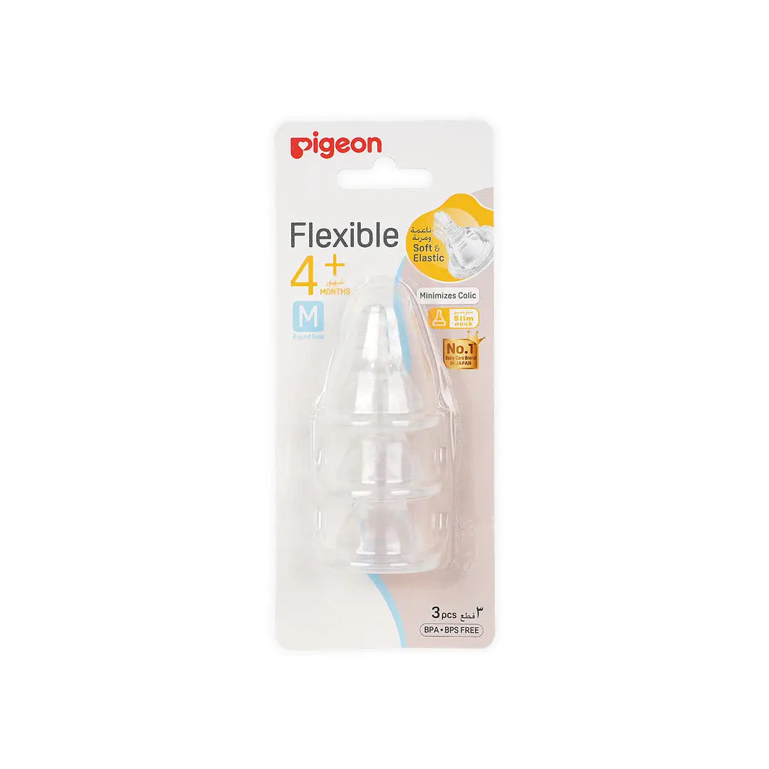 Pigeon Peristaltic Nipple M +4m 3Pcs-17343