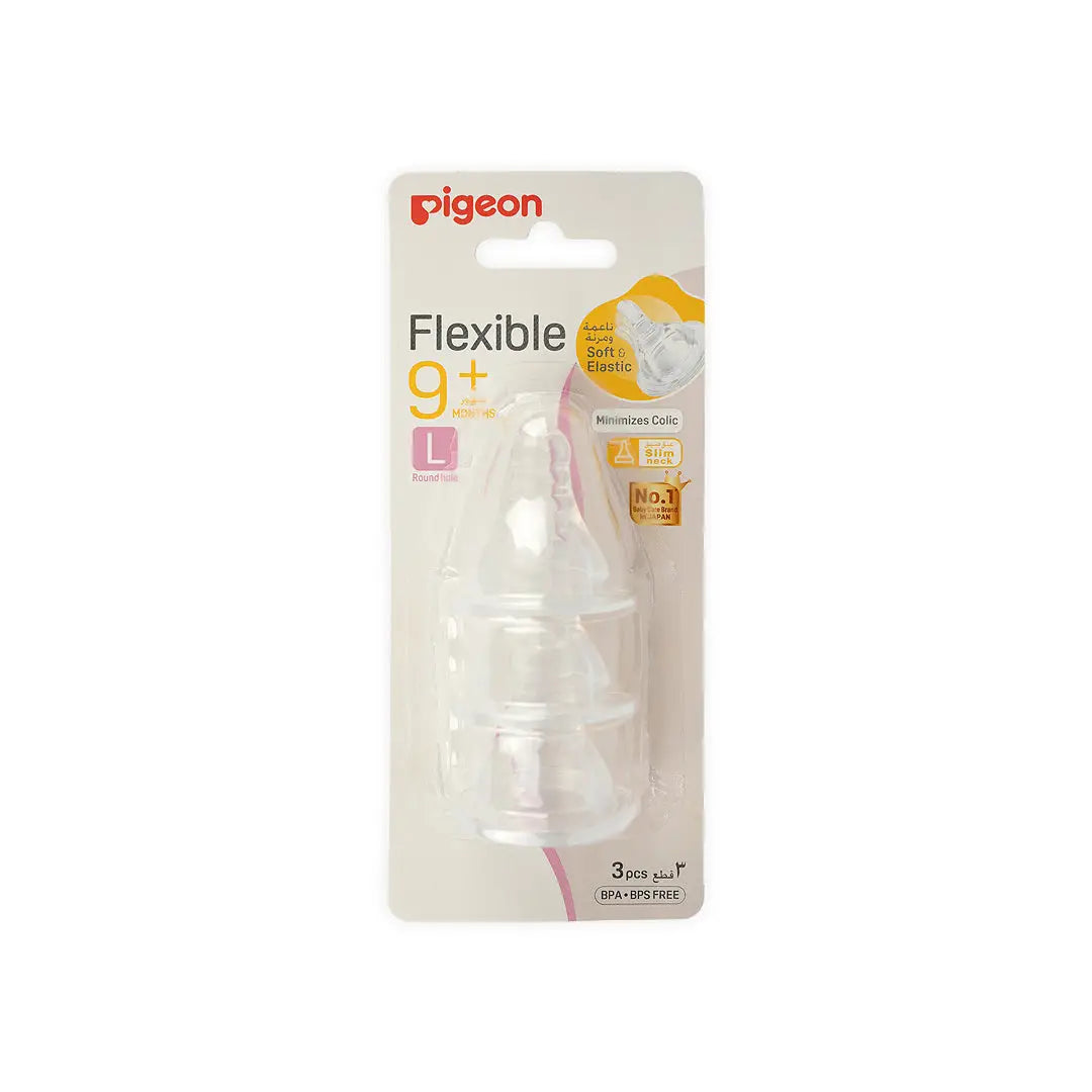 Pigeon Flexible Nipple L +9m 3Pcs-17345