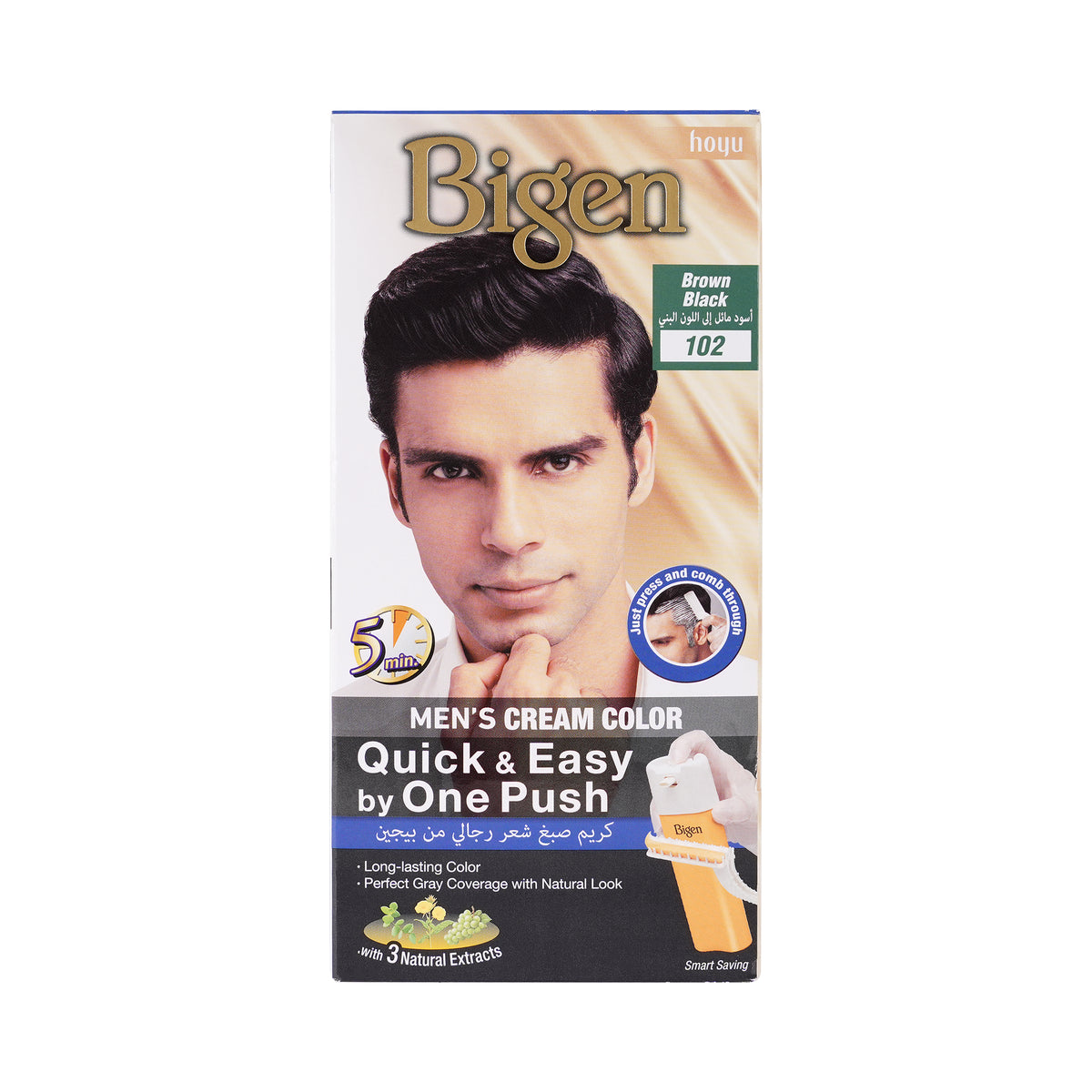31142-Bigen Mens Hair Cream Color No.102 Brown Black