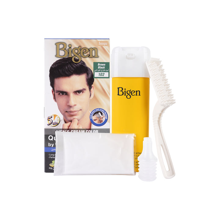 31142-Bigen Mens Hair Cream Color No.102 Brown Black +1