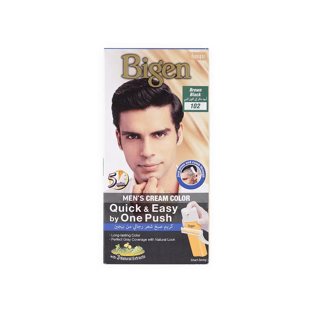 Bigen Mens Hair Cream Color No.102 Brown Black