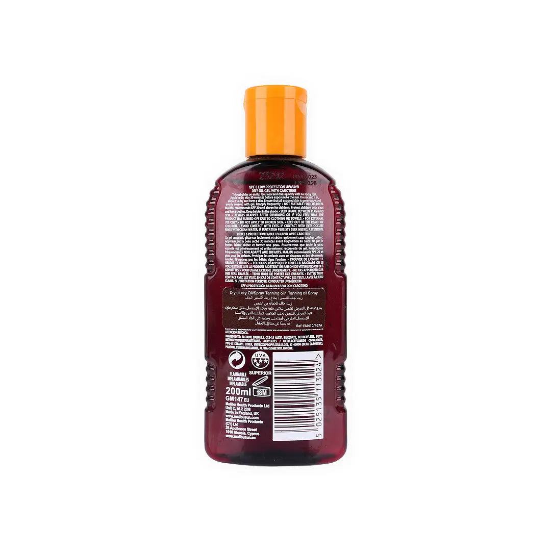 MALIBU DRY OIL GEL SPF6 CAROTENE 200ML