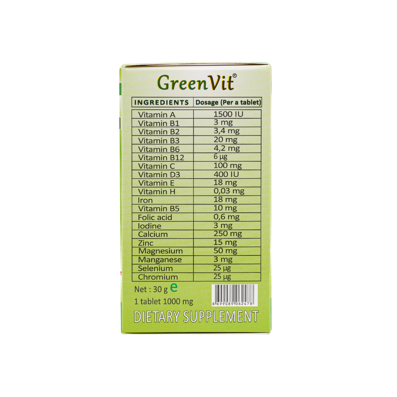 GREEN VIT 30 TAB